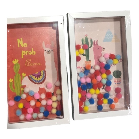 Llama llama mini rainbow pom pom funny humor hanging wall‎ decor boxes new - Picture 3 of 12